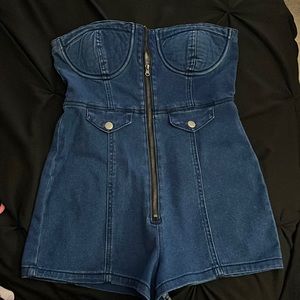 fashion nova | denim romper | size small